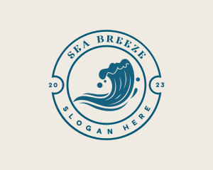 Beach Sea Wave logo design