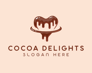 Chocolate - Chocolate Drizzle Heart logo design