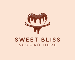 Chocolate Drizzle Heart logo design