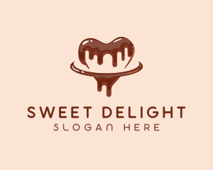 Chocolate Drizzle Heart logo design