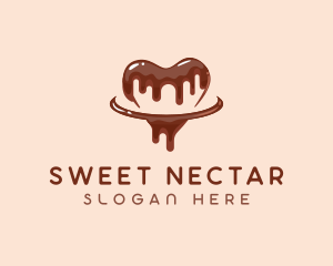 Chocolate Drizzle Heart logo design