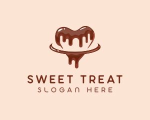 Chocolate Drizzle Heart logo design