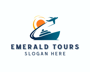 Boat Airplane Travel Tour logo design