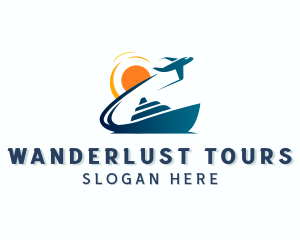 Boat Airplane Travel Tour logo design