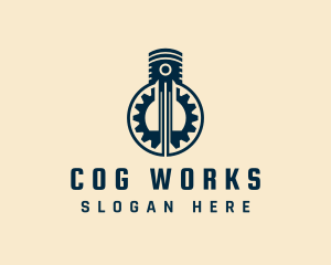 Industrial Cog Piston  logo design