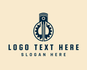 Worker - Industrial Cog Piston logo design