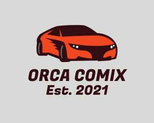 Car Repair Shop - Orange Sports Car logo design