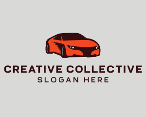 Orange Sports Car logo design