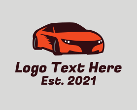 Car - Orange Sports Car logo design