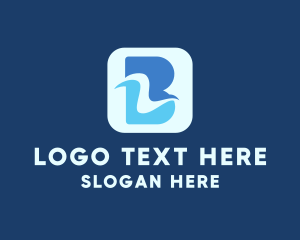 Mobile App - Letter B Wave logo design