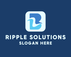 Ripple - Letter B Wave logo design