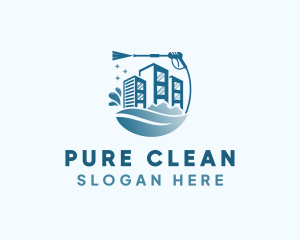 Building Pressure Washer Cleaning logo design