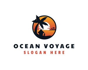 Travel Vacation Beach logo design