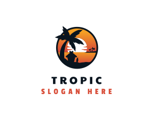 Travel Vacation Beach logo design