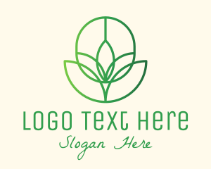 Marijuana - Natural Plant Garden logo design