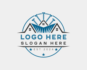 Construction - Carpentry Roof Construction logo design