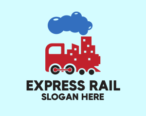 Railway - City Train Transport logo design