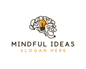 Thought - Psychology Brain Bulb logo design