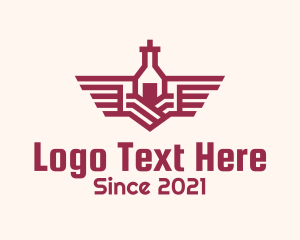 Booze - Wine Cellar Wings logo design