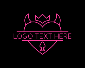 Dating - Heart Horn Seductive Stripper logo design