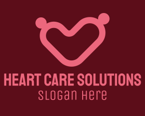 Heart Couple Dating App  logo design