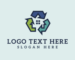 Sustainability - Recyclable House Construction logo design