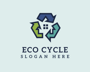 Recycling - Recyclable House Construction logo design