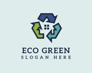 Biodegradable - Recyclable House Construction logo design