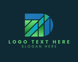 Initial - Geometric Modern Tech Letter D logo design