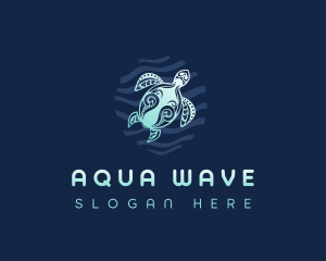 Tribal Turtle Waves logo design