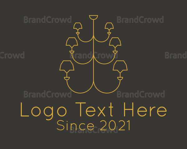 Minimalist Gold Chandelier Logo