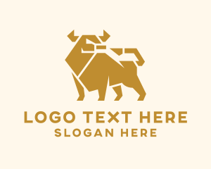 Premium - Golden Premium Bull logo design