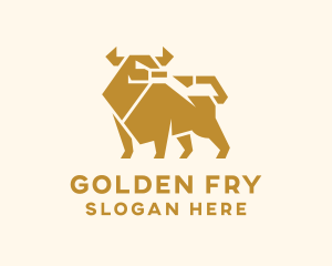 Golden Premium Bull logo design