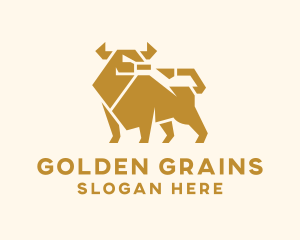 Golden Premium Bull logo design