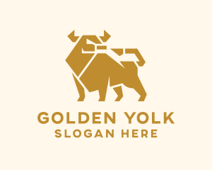 Golden Premium Bull logo design