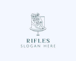 Floral Wedding Cake Logo