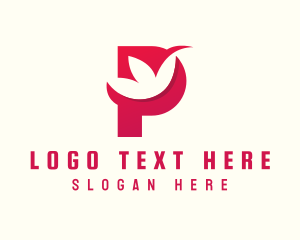 Bloom - Red Flower Letter P logo design