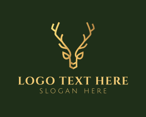 Deer - Gold Luxe Antler logo design