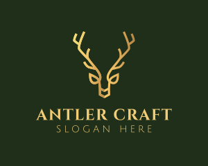 Gold Luxe Antler logo design