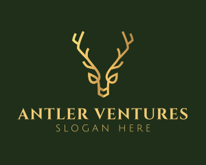 Antler - Gold Luxe Antler logo design