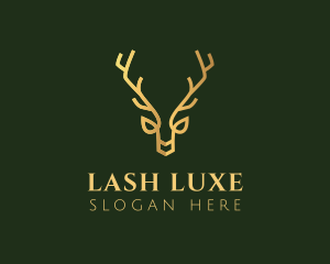 Gold Luxe Antler logo design