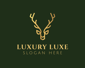 Gold Luxe Antler logo design