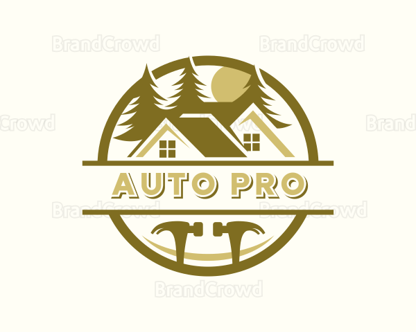 Roofing Repair Hammer Construction Logo