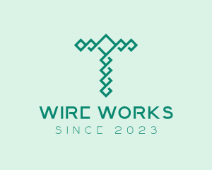 Wire - Modern Diamond Letter T logo design