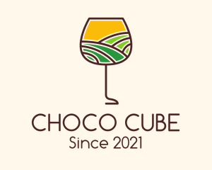 Winery - Wine Glass Vineyard logo design
