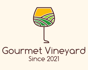 Wine Glass Vineyard logo design