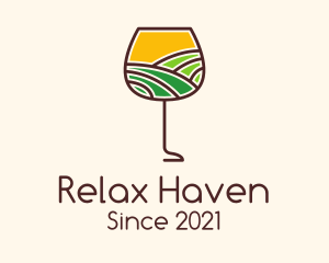 Champagne - Wine Glass Vineyard logo design