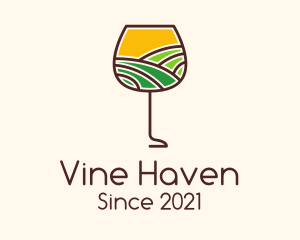 Wine Glass Vineyard logo design