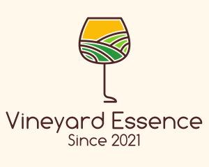 Wine Glass Vineyard logo design