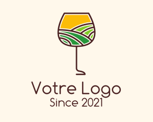 Red Wine - Wine Glass Vineyard logo design